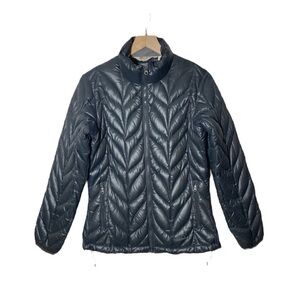 Eddie Bauer Dark Hunter Green Goose Down Fill Puffer Quilted Jacket Size Large